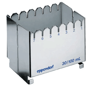 德國艾本德（Eppendorf）ReservoirRack,用于存放10mL、30mL和100mL試劑槽。最多可以放置7個試劑槽模塊或試劑槽